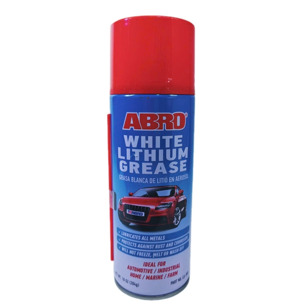 Chai Xịt Mỡ Bò Trắng Bôi Trơn Đa Năng ABRO White Lithium Grease LG-380 (284g)