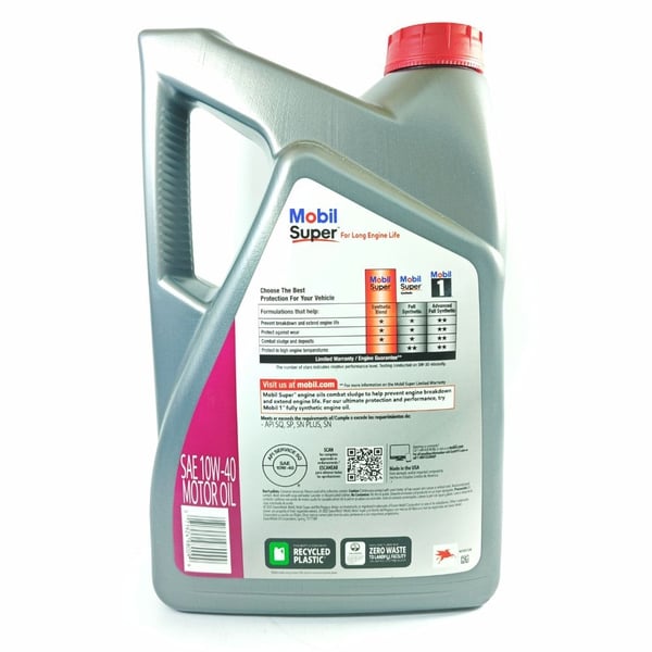 Dầu Nhớt Ô Tô Mobil Super 5000 10W-40 (Can 4.73L / 5 U.S. QTS)