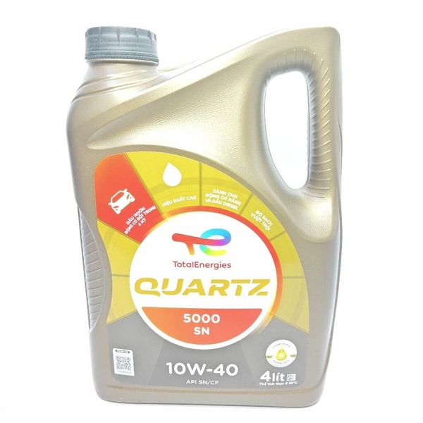 Dầu Nhớt Ô Tô Total Quartz 5000 SN 10W-40 (Can 4 Lít)
