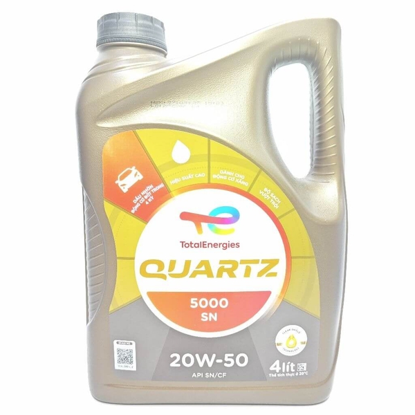 Dầu Nhớt Ô Tô Total Energies Quartz 5000 SN 20W-50 (4 Lít)