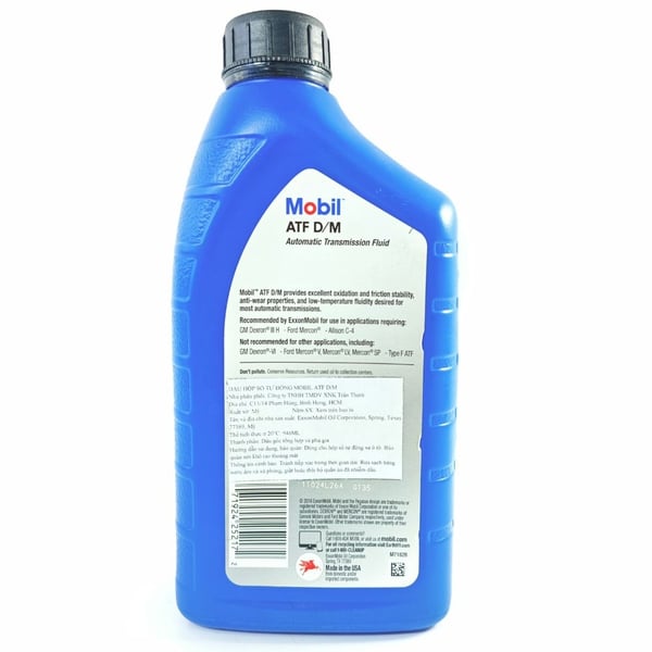 Dầu Hộp Số Tự Động Mỹ Mobil ATF D/M (Chai 946ml / 1 U.S. QT)