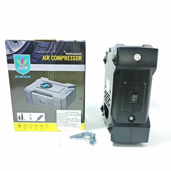 Máy bơm hơi ô tô điện tử đa năng Lotusviet (Màn hình LCD - Tự ngắt)