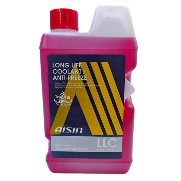 Nước làm mát ô tô AISIN 1 Lít (Đỏ / Xanh Lá / Hồng / Xanh Dương)