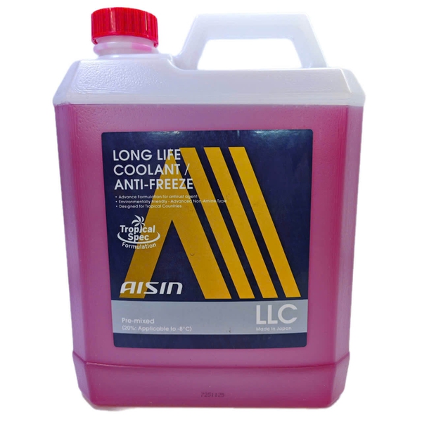 Nước Làm Mát Ô Tô AISIN Chính Hãng Nhật Bản 4 Lít - Đầy Đủ Màu Đỏ, Xanh Lá, Hồng, Xanh Dương (LLC & SLLC)