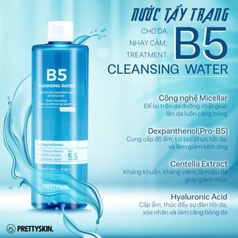 NƯỚC TẨY TRANG CLEANSING WATER B5 PRETTY SKIN