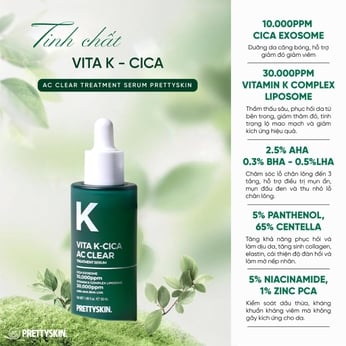 TINH CHẤT SERUM VITA K – CICA AC CLEAR TREATMENT SERUM PRETTYSKIN