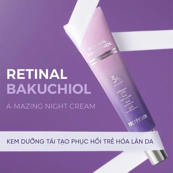 KEM DƯỠNG RETINAL BAKUCHIOL A-MAZING NIGHT CREAM PRETTY SKIN