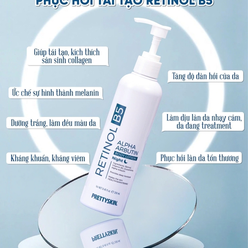 KEM DƯỠNG BODY BAN ĐÊM PRETTY SKIN RETINOL B5 ALPHA ARBUTIN BODY LOTION