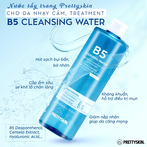 NƯỚC TẨY TRANG CLEANSING WATER B5 PRETTY SKIN