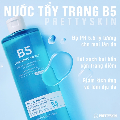 NƯỚC TẨY TRANG CLEANSING WATER B5 PRETTY SKIN