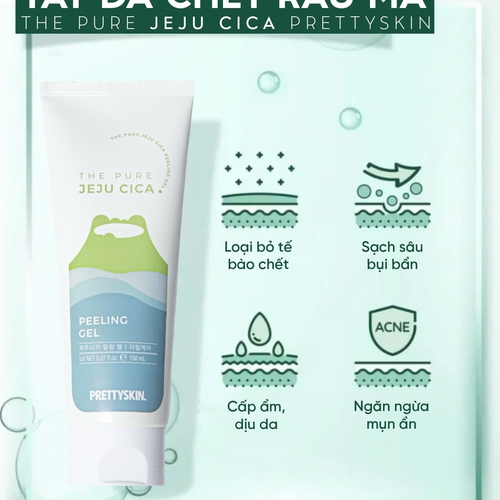 TẨY TẾ BÀO CHẾT RAU MÁ PRETTY SKIN THE PURE JEJU CICA PEELING GEL