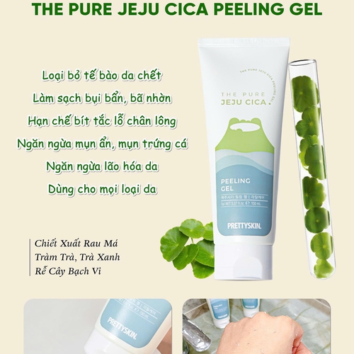 TẨY TẾ BÀO CHẾT RAU MÁ PRETTY SKIN THE PURE JEJU CICA PEELING GEL