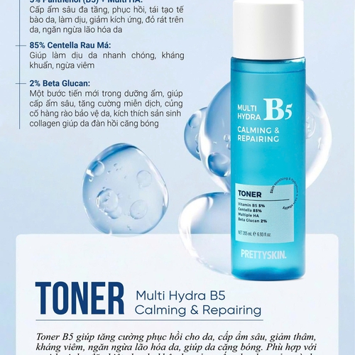 TONER NƯỚC HOA HỒNG MULTI HYDRA B5 CALMING REPAIRING PRETTYSKIN