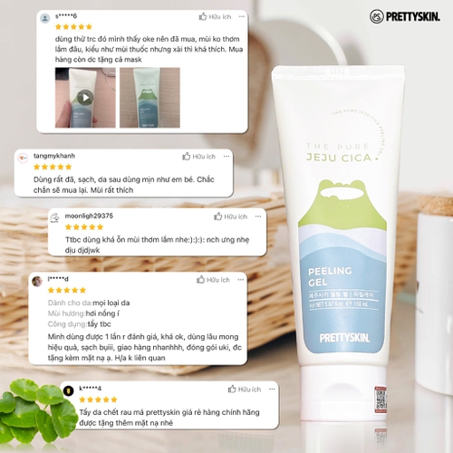TẨY TẾ BÀO CHẾT RAU MÁ PRETTY SKIN THE PURE JEJU CICA PEELING GEL