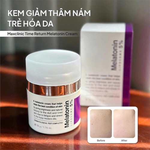 KEM DƯỠNG MỜ NÁM CHỐNG LÃO HÓA MAXCLINIC TIME RETURN MELATONIN LIPOSOME 5% CREAM