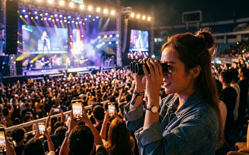 Cách chọn ống nhòm xem thể thao, concert ca nhạc