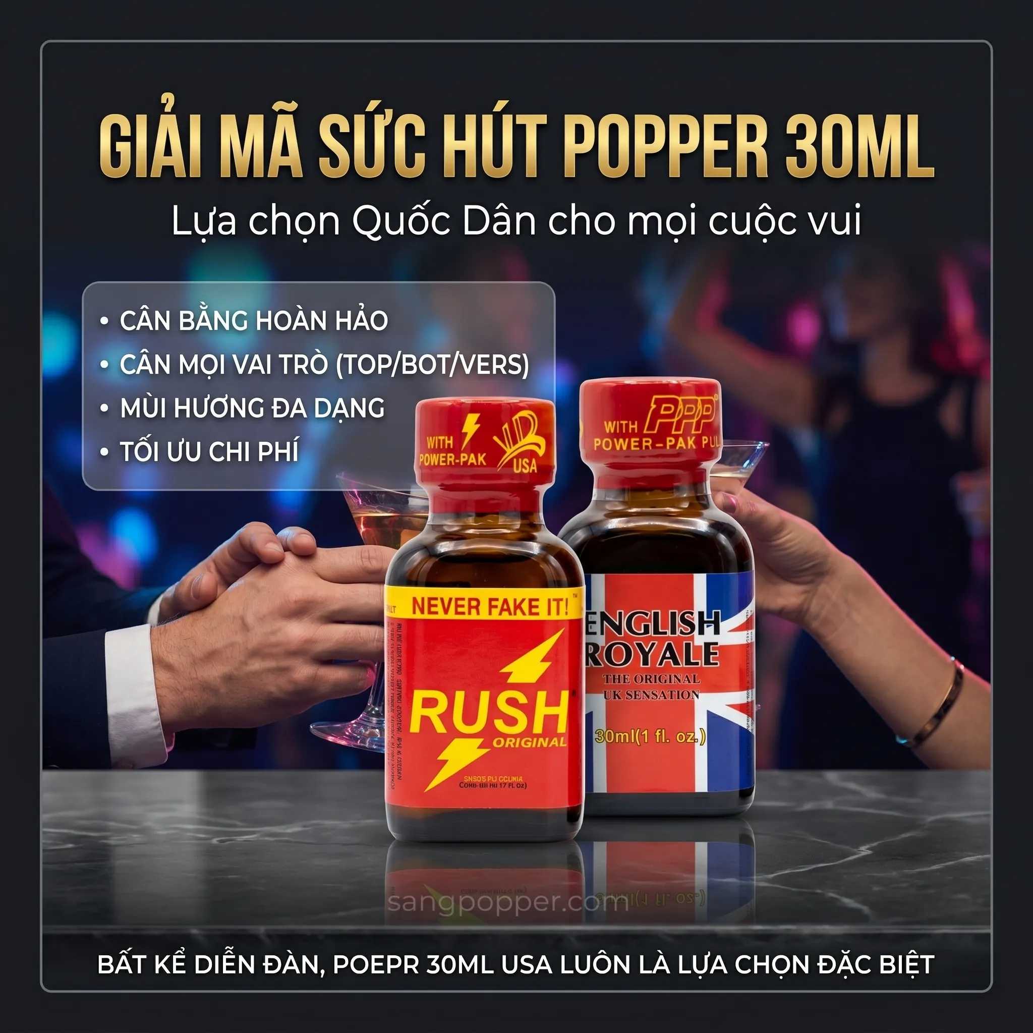 Giải mã sức hút popper 30ml chính hãng USA tại Sang Popper