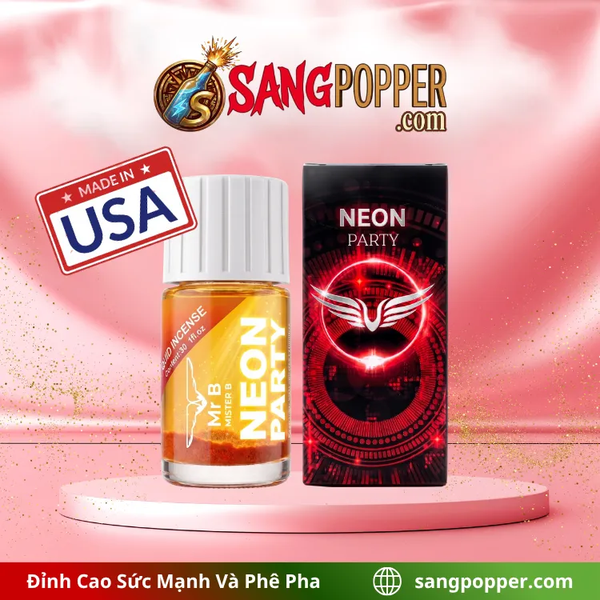 Popper Neon Party Đỏ USA - Phiên Bản Dạ Quang Siêu Nóng Siêu Mạnh