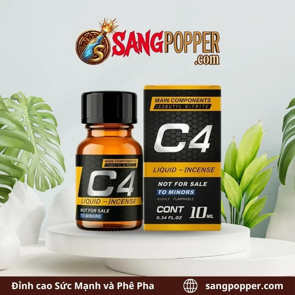 Popper C4 Vàng 10ml Cho Top - Phê Êm Lâu Phai, Không Lo Tụt Hứng