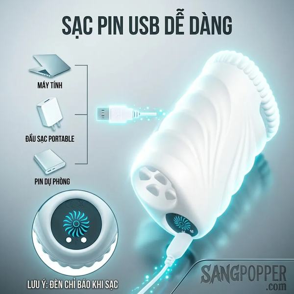 Cốc Thủ Dâm Monroe+ Rung Tự Động 9 Chế Độ Với Thiết Kế 2 Đường Ống Kép
