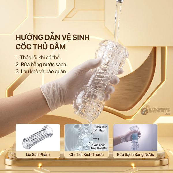 Cốc Thủ Dâm Trong Suốt Galaku Screw Mars – Gân Xoắn Ôm Siết Chân Thật