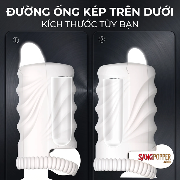 Cốc Thủ Dâm Monroe+ Rung Tự Động 9 Chế Độ Với Thiết Kế 2 Đường Ống Kép