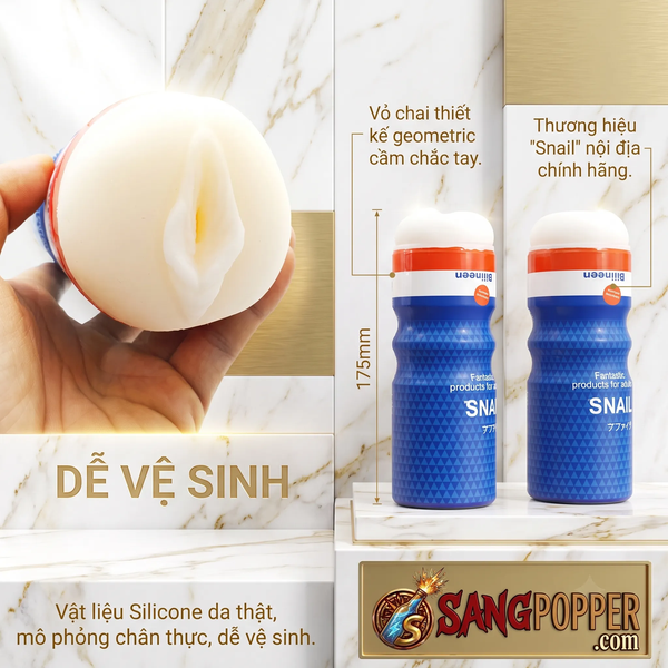 Cốc Tự Sướng Snail Dancing Queen - Rung 20 Chế Độ, Lõi Silicon Da Thật Mềm Mịn