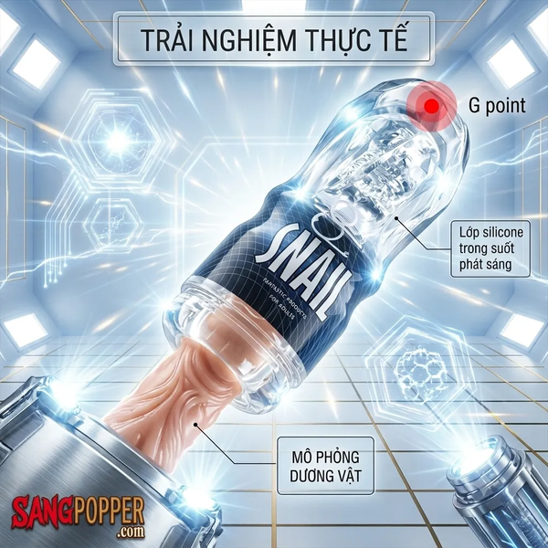 Cốc Tự Sướng Snail Transparent Cup - Bản Trong Suốt Cầm Tay Linh Hoạt