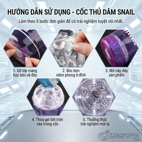 Cốc Tự Sướng Snail Transparent Cup - Bản Trong Suốt Cầm Tay Linh Hoạt