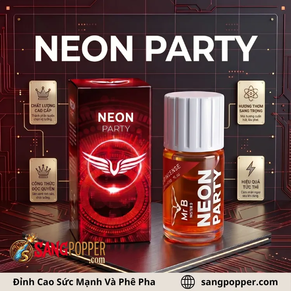 Popper Neon Party Đỏ USA - Phiên Bản Dạ Quang Siêu Nóng Siêu Mạnh
