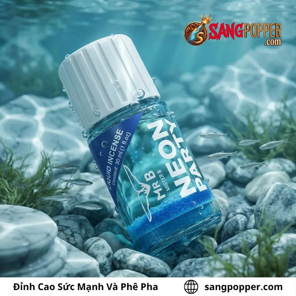 Popper Neon Party Xanh Dương - Hương Biển Mát Lạnh Phê Đẳng Cấp