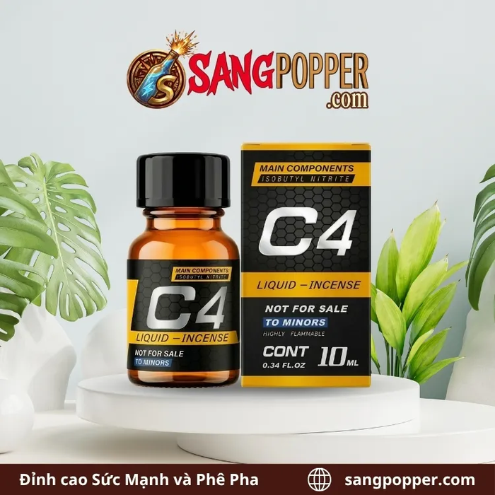 Popper C4 Vàng 10ml Cho Top - Phê Êm Lâu Phai, Không Lo Tụt Hứng