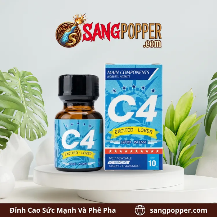 Popper C4 Xanh Băng Tuyết 10ml - Chính Hãng Mỹ, Phê Lâu Chuẩn Chill