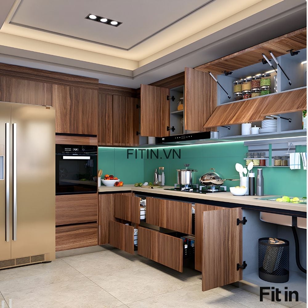 Gi&aacute; tủ bếp gỗ An Cường bao nhi&ecirc;u? So s&aacute;nh Acrylic v&agrave; Laminate chi tiết