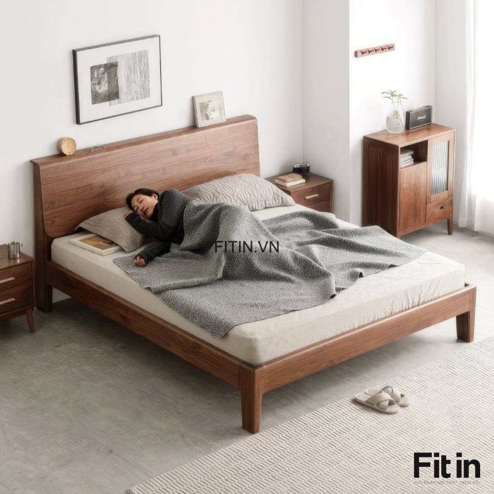 15+ mẫu giường ngủ gỗ &oacute;c ch&oacute; đẹp, sang trọng, gi&aacute; xưởng, độ bền cao 