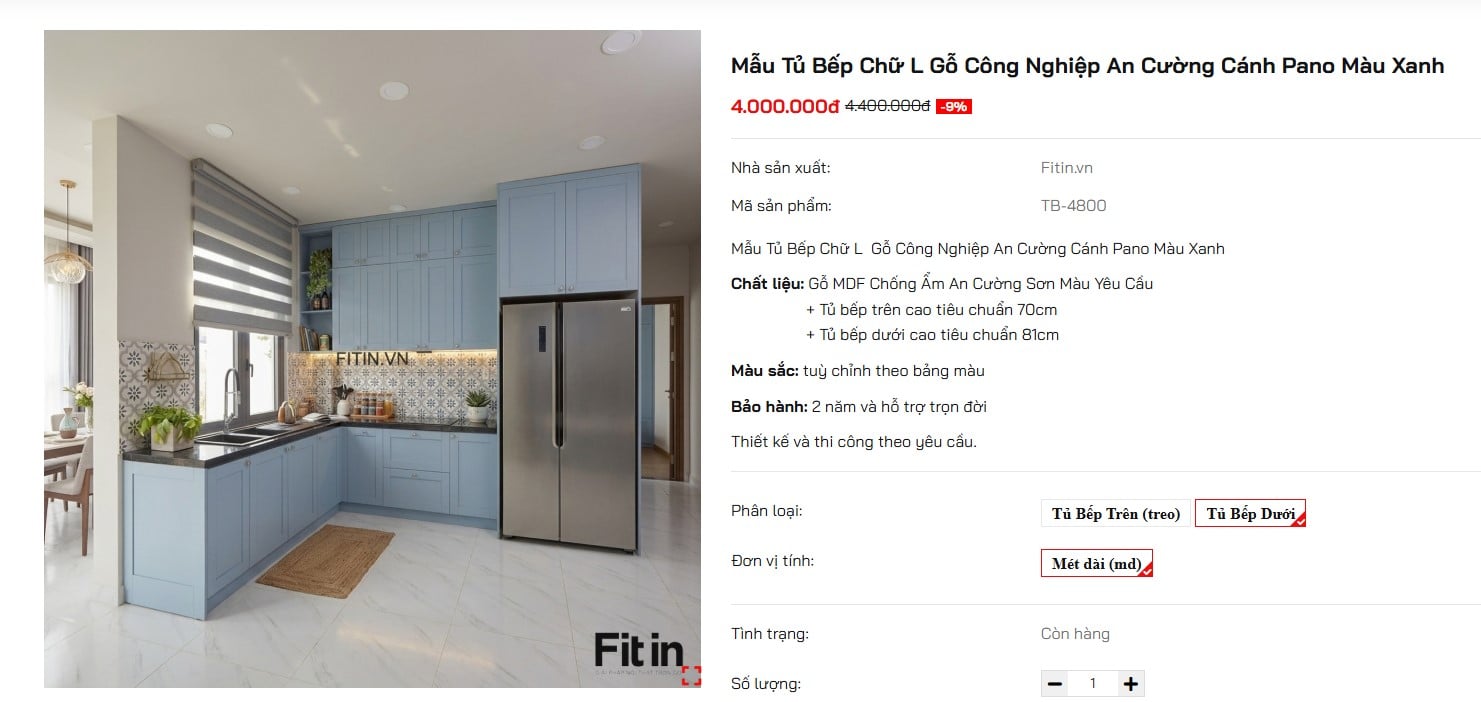 Mẫu Tủ Bếp Chữ L Gỗ Công Nghiệp An Cường Cánh Pano Màu Xanh Mẫu Tủ Bếp Chữ L Gỗ Công Nghiệp An Cường Cánh Pano Màu Xanh