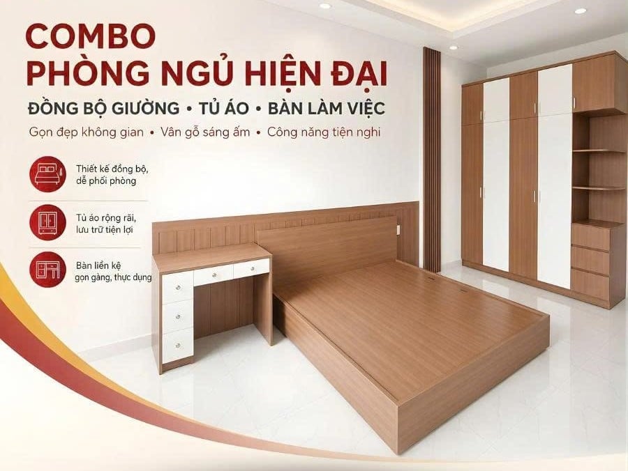 25+ mẫu combo nội thất ph&ograve;ng ngủ nhỏ đẹp, gi&aacute; tốt, thiết kế hiện đại
