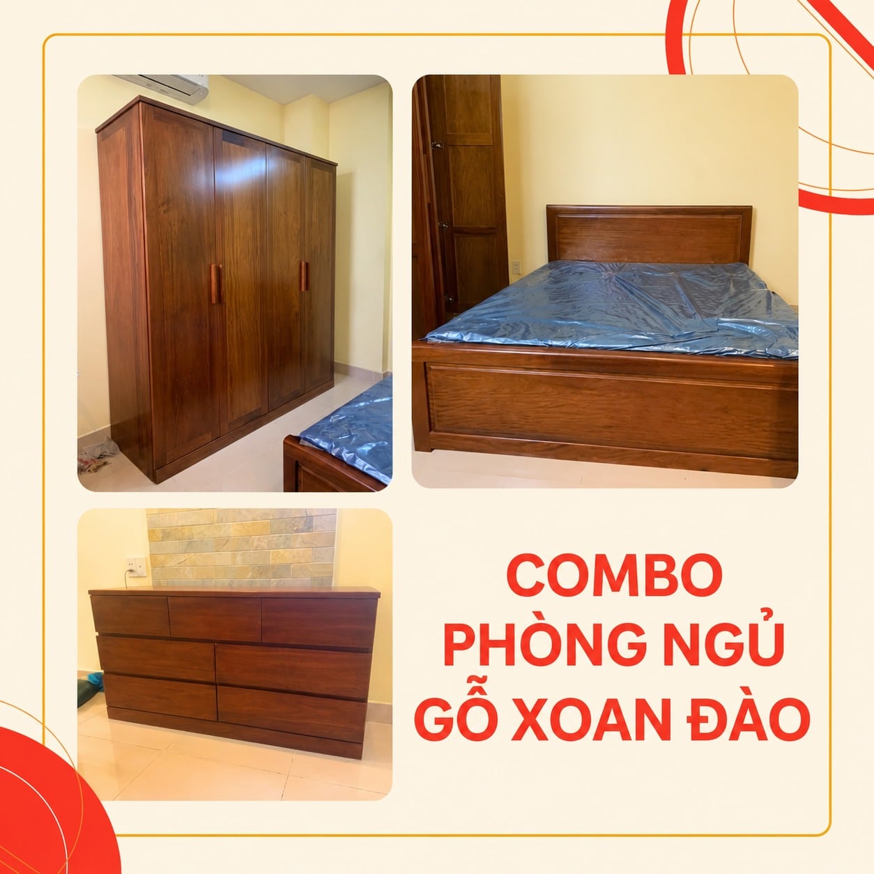 Bộ nội thất ph&ograve;ng ngủ gi&aacute; rẻ đẹp, hiện đại, b&aacute;o gi&aacute; chi tiết từ 7 triệu
