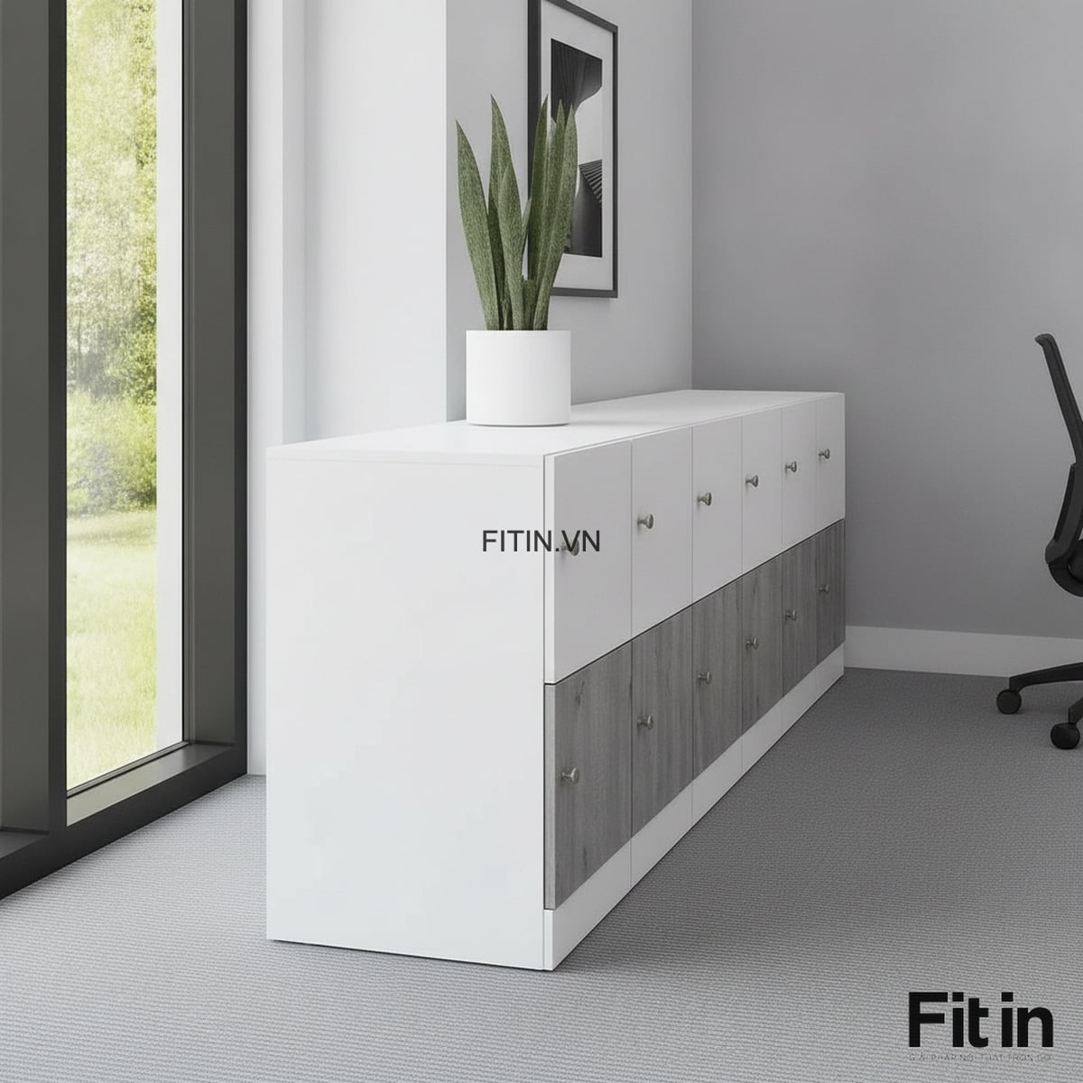 Đóng tủ locker 4 ngăn theo yêu cầu, thiết kế theo kích thước riêng Đóng tủ locker 4 ngăn theo yêu cầu, thiết kế theo kích thước riêng