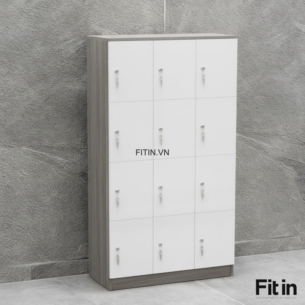Đóng tủ locker 4 ngăn theo yêu cầu, thiết kế theo kích thước riêng Đóng tủ locker 4 ngăn theo yêu cầu, thiết kế theo kích thước riêng