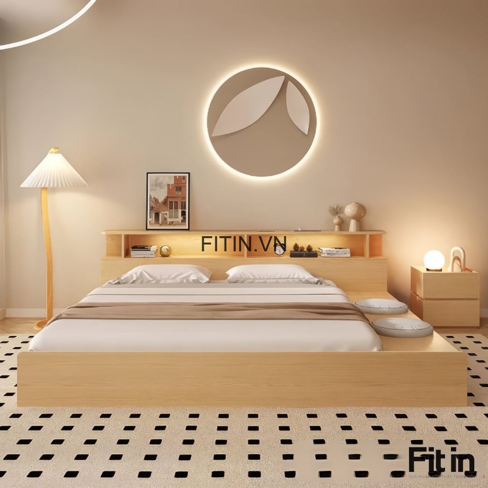 Giường Ngủ Hiện Đại Cao Cấp Phong C&aacute;ch Tối Giản Nhật Bản