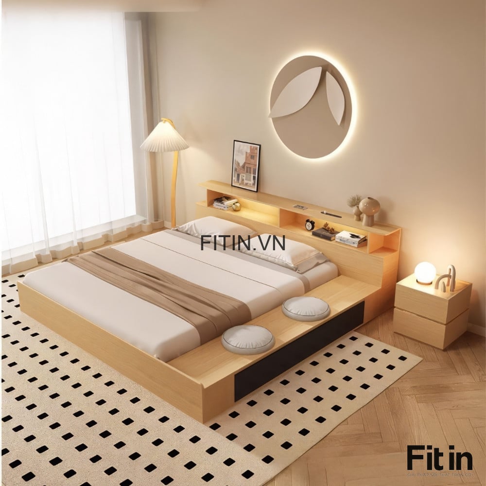 Giường Ngủ Hiện Đại Cao Cấp Phong C&aacute;ch Tối Giản Nhật Bản
