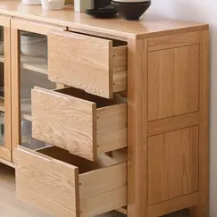 Tủ bếp bằng gỗ tự nhiên nhỏ gọn đa năng tiện lợi