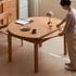 Bàn Ăn Gỗ Sồi 4 Ghế Bền Chắc Thiết Kế Gấp Gọn Thông Minh 