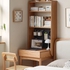 Bàn Làm Việc Góc Tường Nhỏ Gọn Kết Hợp Kệ Sách Gỗ Sồi