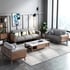 Bộ Bàn Ghế Sofa Phòng Khách 4 Món Gỗ Sồi Kèm Nệm Bọc Nỉ