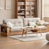 Bộ Ghế Sofa Phòng Khách Kiểu Bệt Gỗ Sồi Kèm Nệm Bọc Nỉ Êm Ái