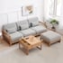 Bộ Sofa Gỗ Hiện Đại Phòng Khách Kèm Nệm Bọc Nỉ Nhỏ Gọn