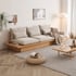 Bộ Sofa Gỗ Phòng Khách Gỗ Sồi Mặt Ngồi Nâng Hạ Để Đồ Tiện Dụng