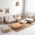 Bộ Sofa Gỗ Sồi Kiểu Nan Kèm Nệm Bọc Nỉ Chắc Chắn Hiện Đại